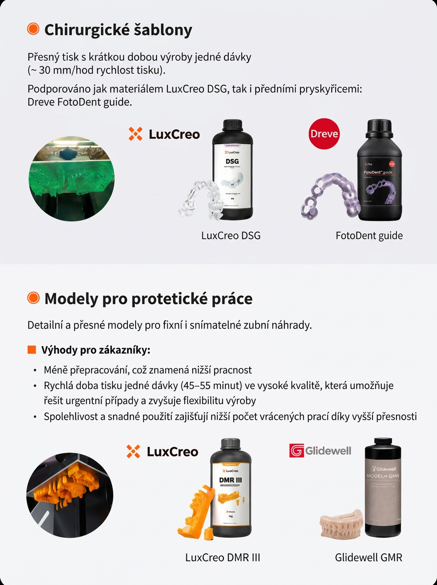 Chirurgické šablony a modely pro protetické práce