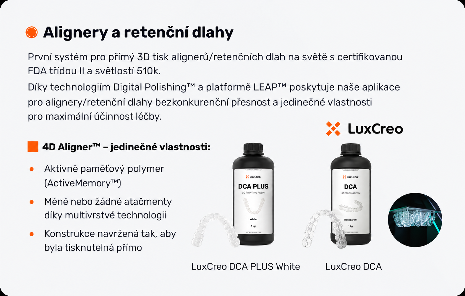 Alignery a retenční dlahy